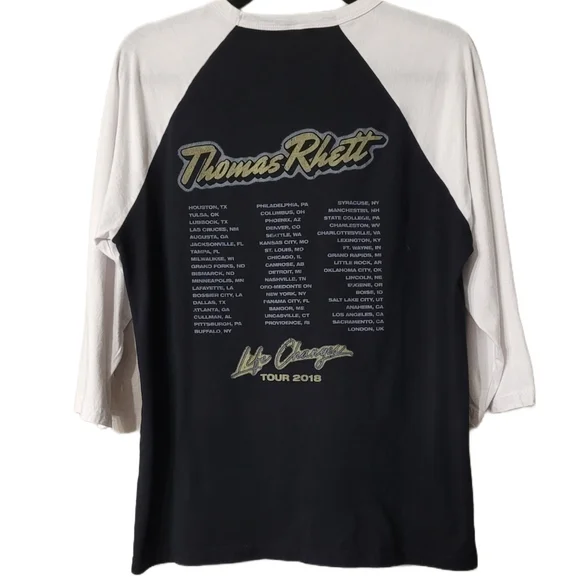 Thomas Rhett Life Changes 2018 Concert Tee Size Large Black White - Picture 3 of 5